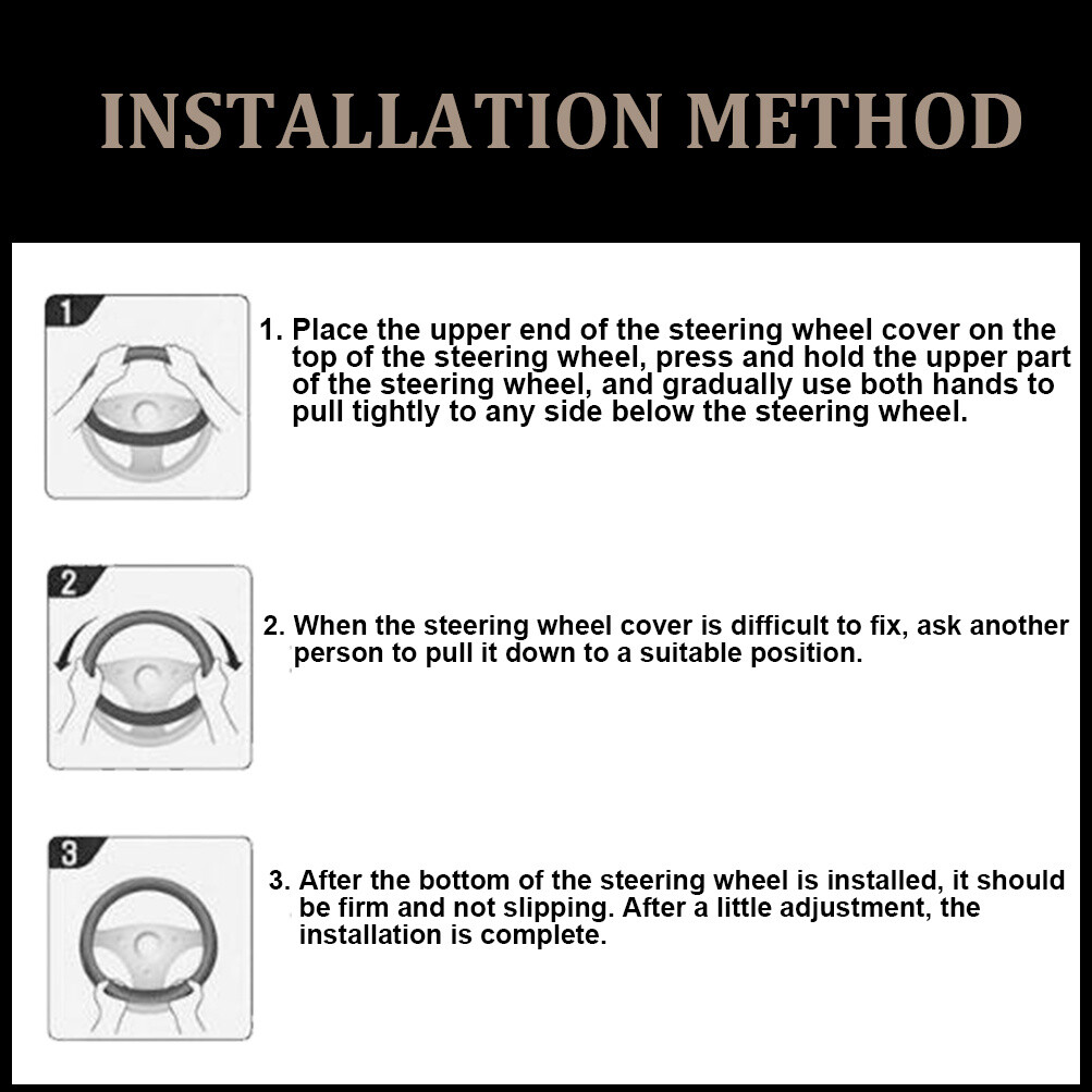 15'' D-Shaped Steering Wheel Cover,for Nissan Rogue Altima Kicks Car Accessories