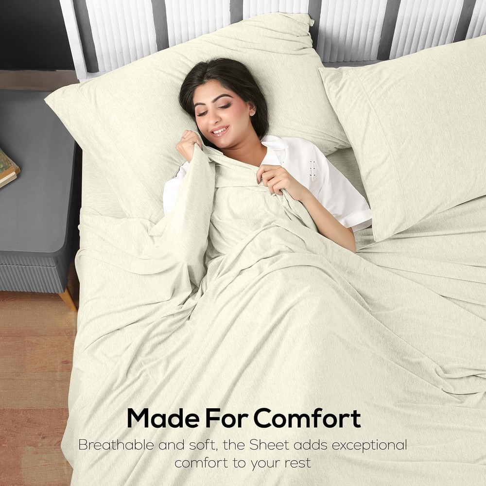 King Size Bedding Set - Knit Sheet Set (4-Piece)