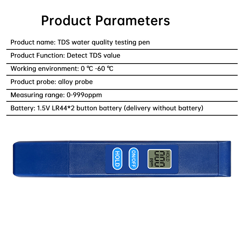 TDS Meter Digital Tester Water Quality Testing Tool for Drinking Water 0-9990ppm