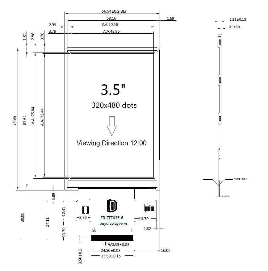 Serial SPI 3.5"TFT LCD Module Display 320x480 w/Capacitive Touch Panel,Tutorial