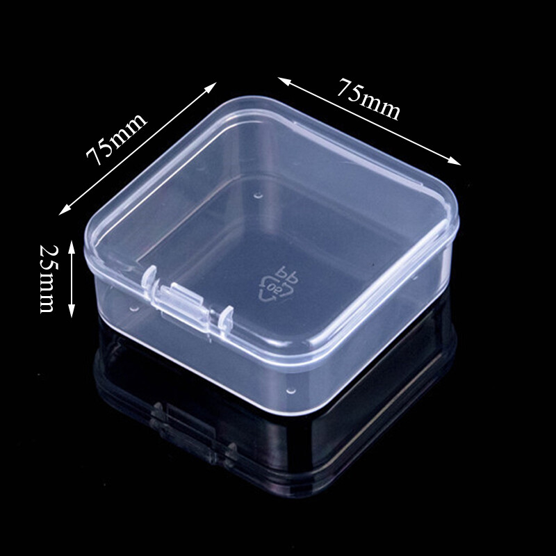 Clear Storage Box Rectangle Plastic Earplugs Bead Jewelry Case Container 5 Sizes