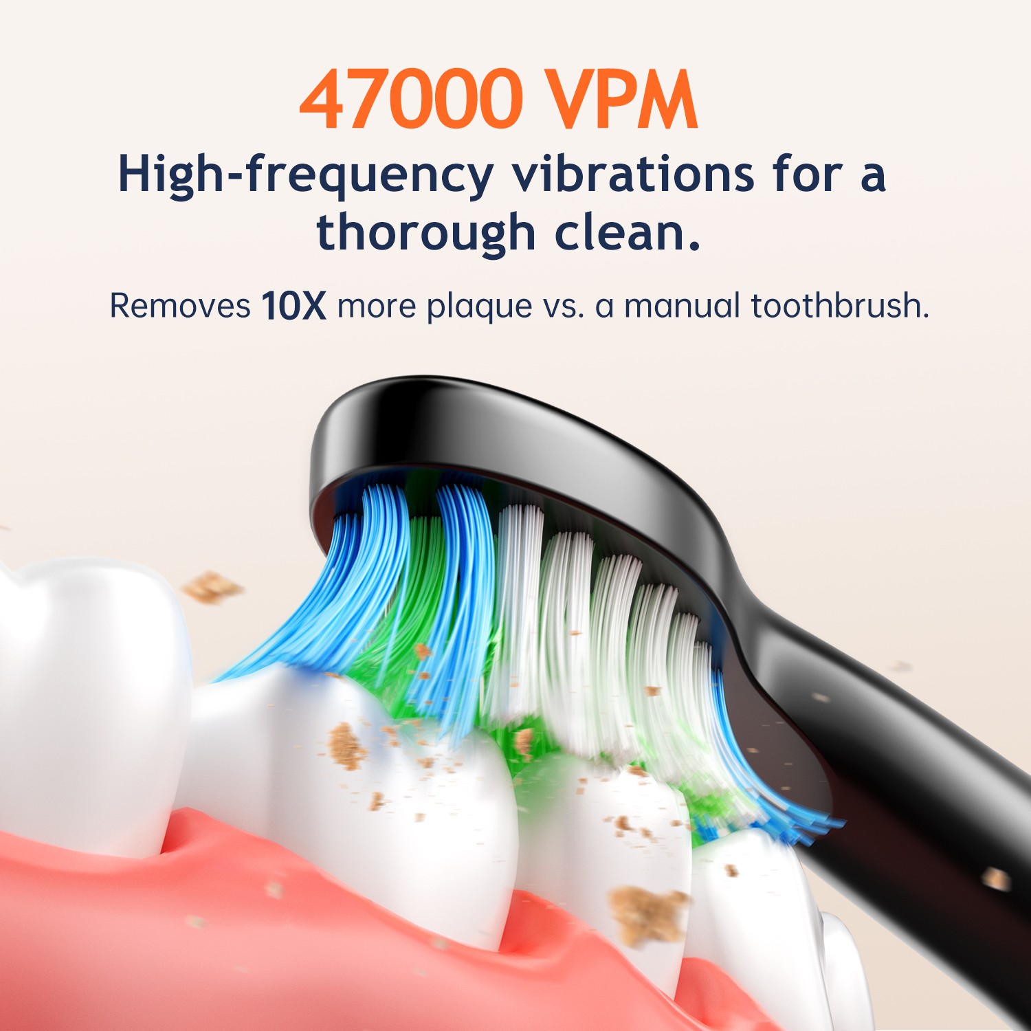 Fairywill Sonic Electric Toothbrush 5 Mode Timer Rechargeable with 6 Brush Heads