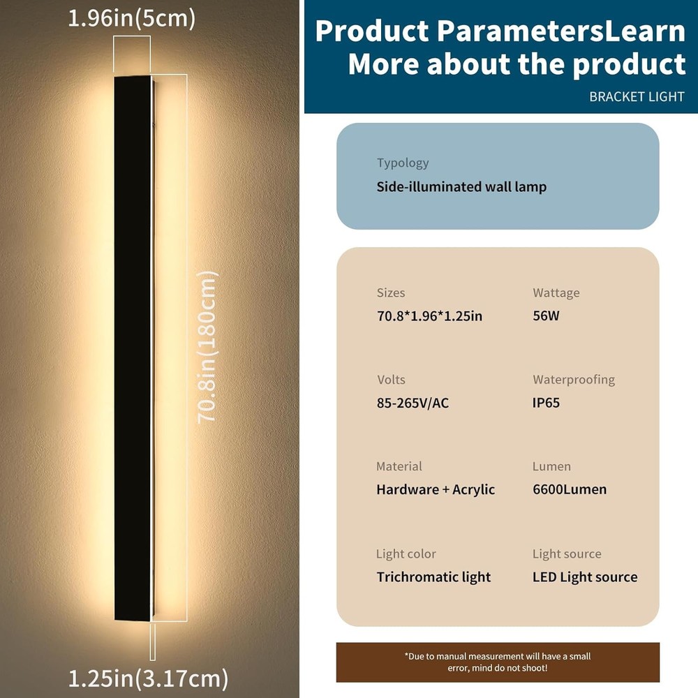 Outdoor LED Wall Light 71 Inch Black