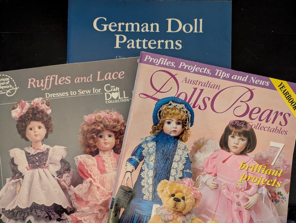 3 Doll Pattern Magazines Australian Dolls Bears German Doll Patterns Ruffles