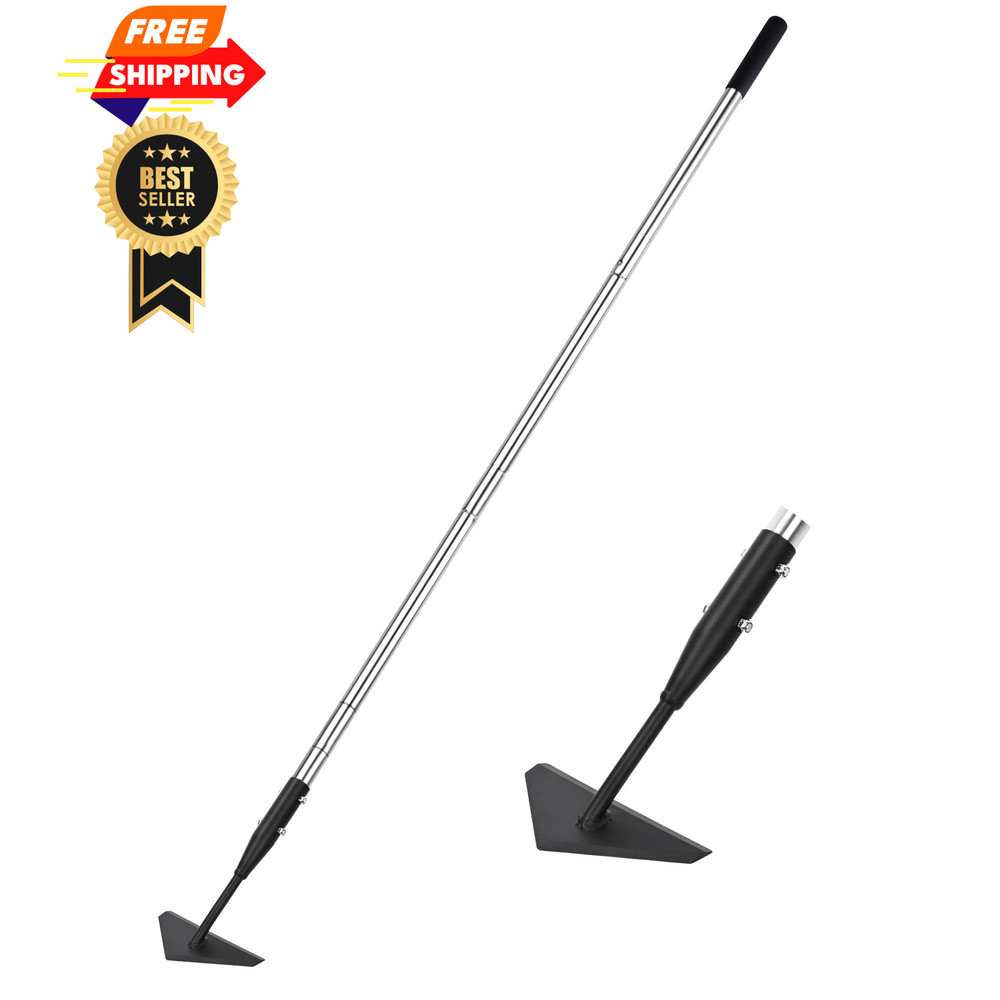 YEELOR Triangle Garden Hoe, Carbon Steel Push-Pull Weeding Tool, Black