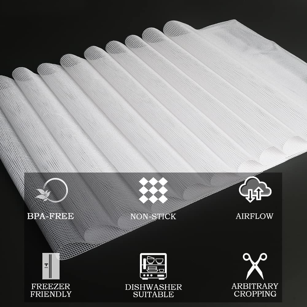 Silicone Dehydrator Mats - Save Time On Cleaning with 10-Pack Convenience