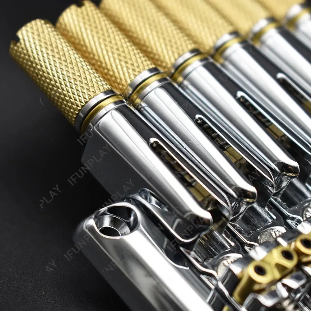 Chrome Headless Guitar Bridge Tremolo System Set
