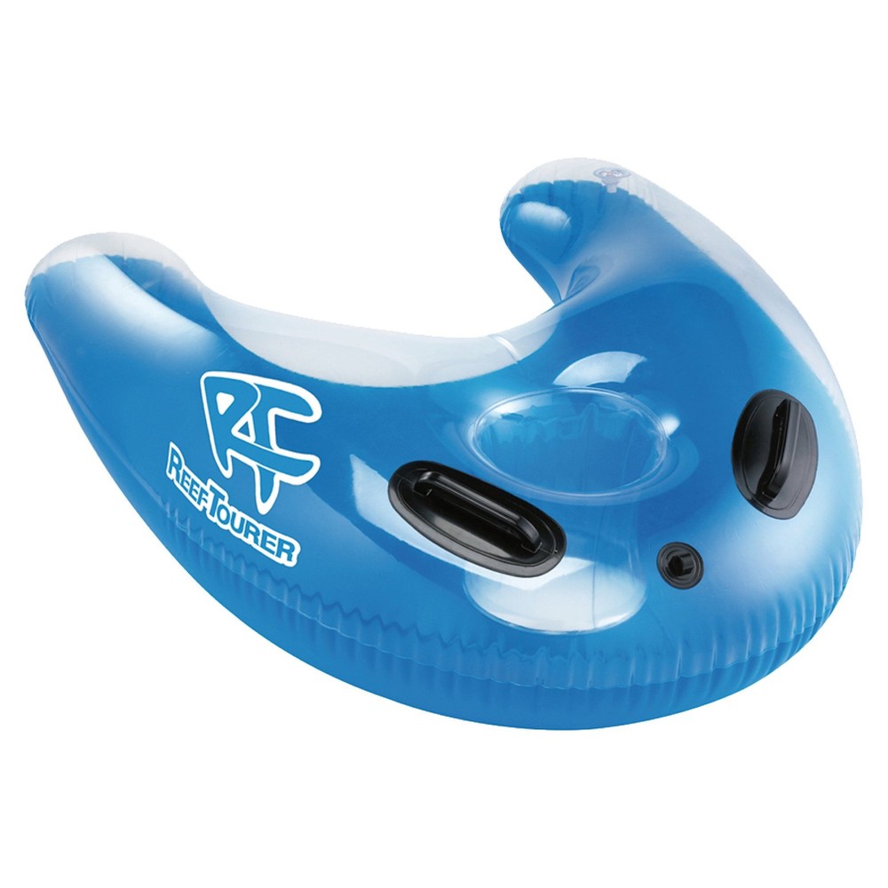 Reef Tourer Inflatable Snorkel Float w/ Handles, Viewing Bucket Compatible, Blue