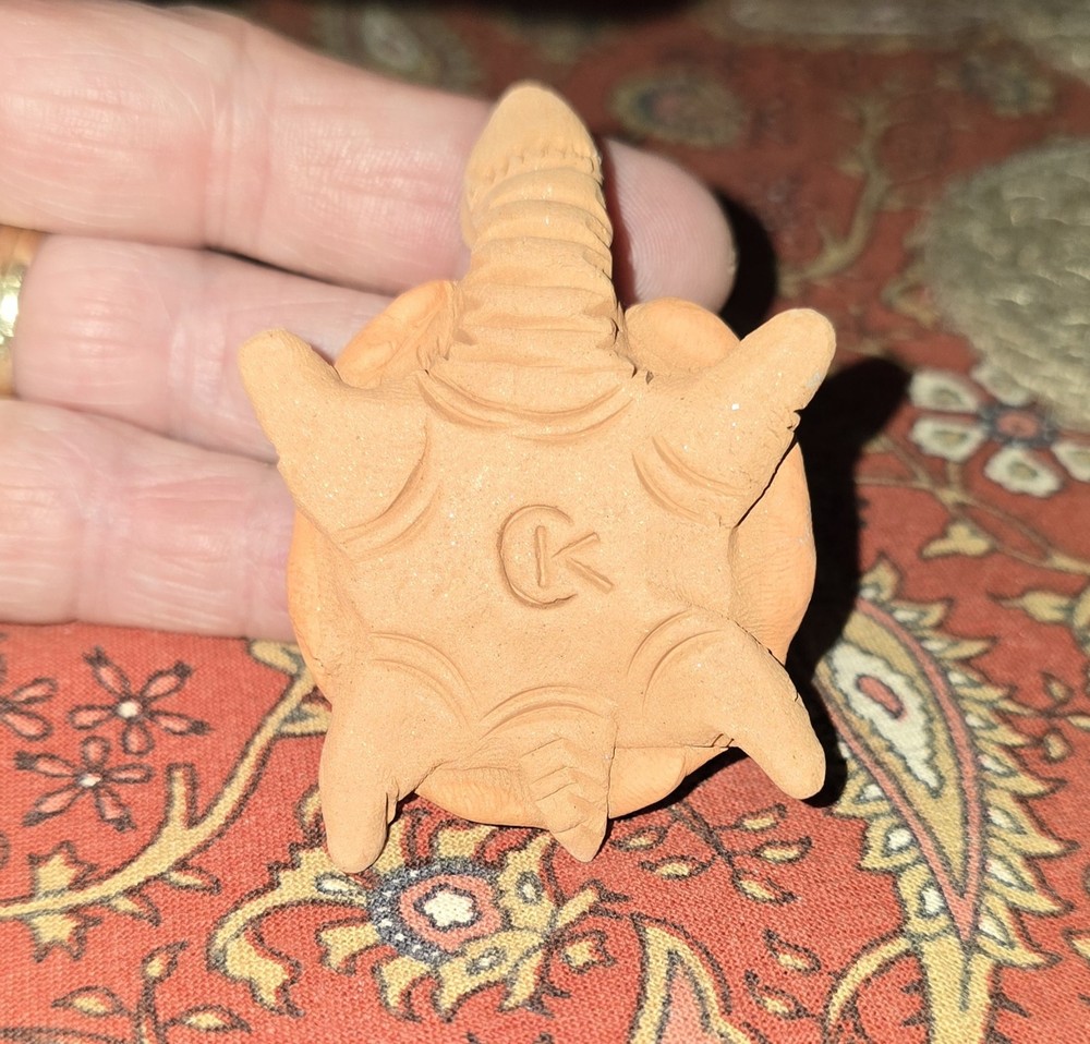 🐢 2 Small Turtle Figurine Ceramic Clay Hand Hade 🐢