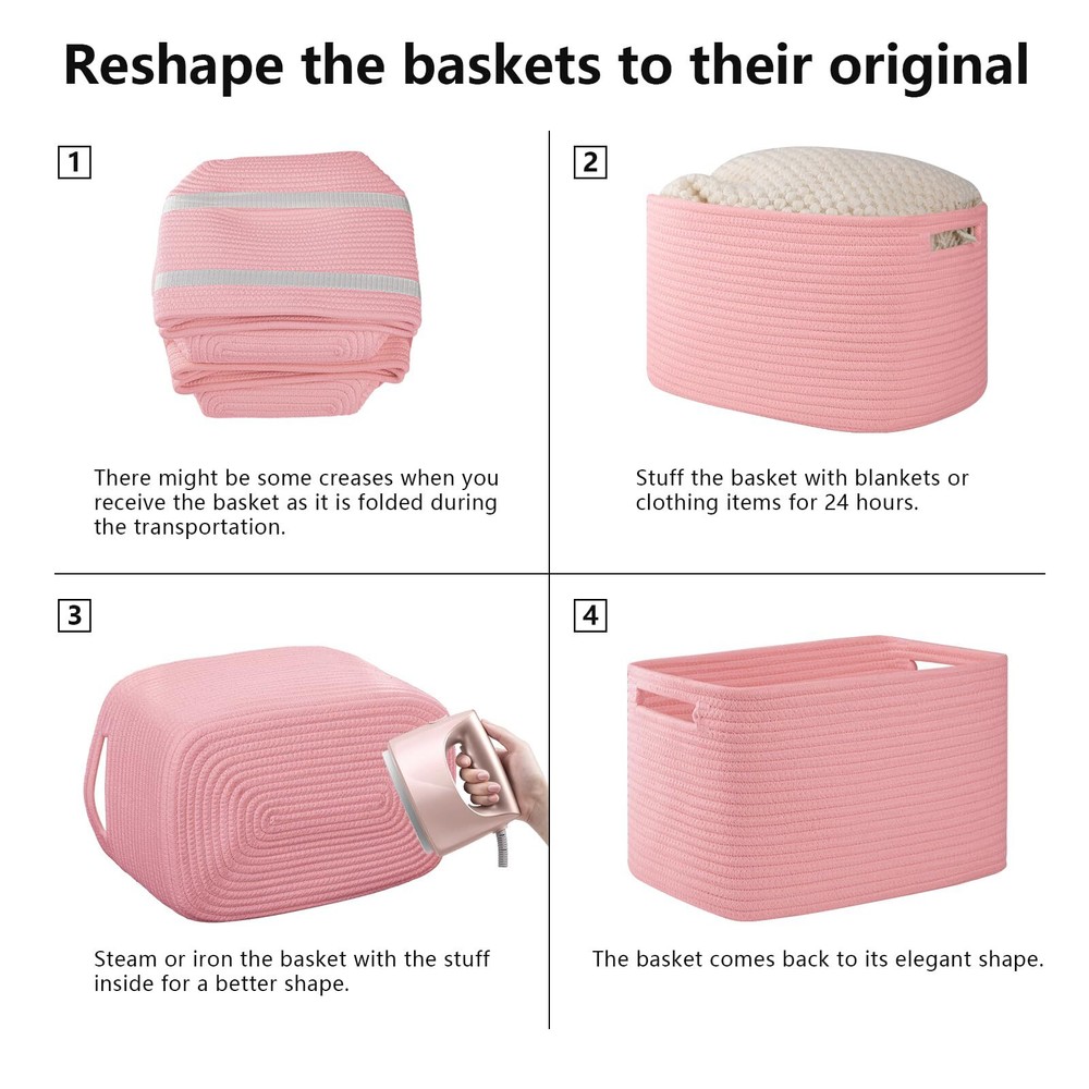 4 Pack Storage Baskets For Organizing Cube Storage Bins For Shelves Rectangle St