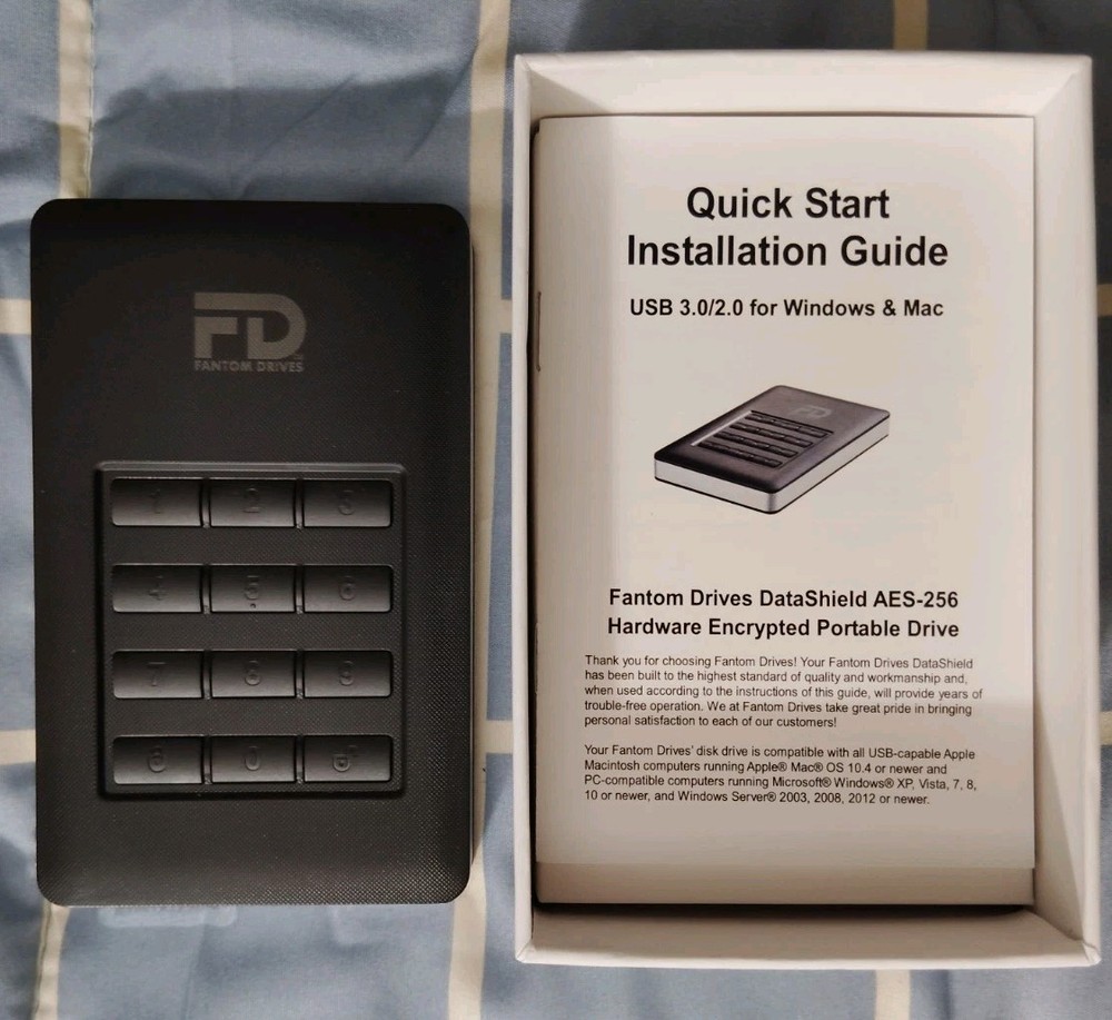 Fantom Drives 1TB DataShield DSH1000 256-Bit AES Encrypted HD -