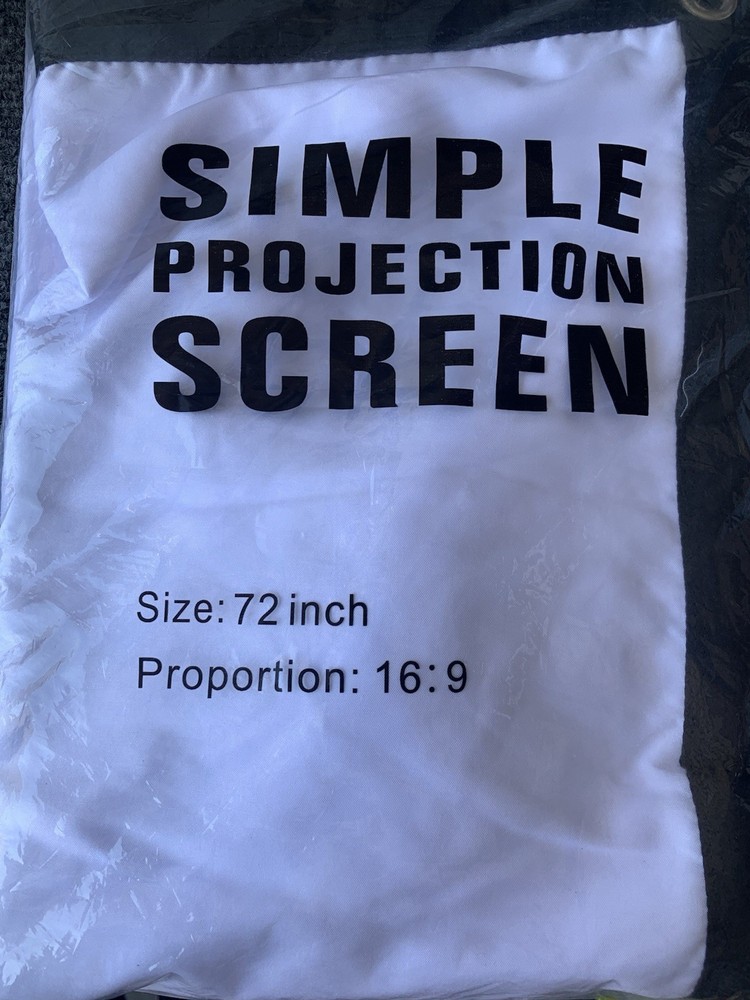NEW Simple Projector Screen 72 Inch  Proportion 16:9 White Screen Black Border