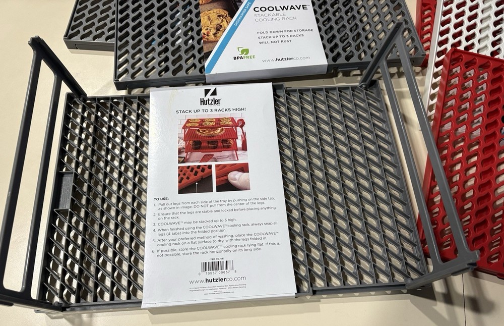 Stackable CoolWave Plastic Rack, Foldable, Dishwasher Safe, BPA Free 3 NEW Racks