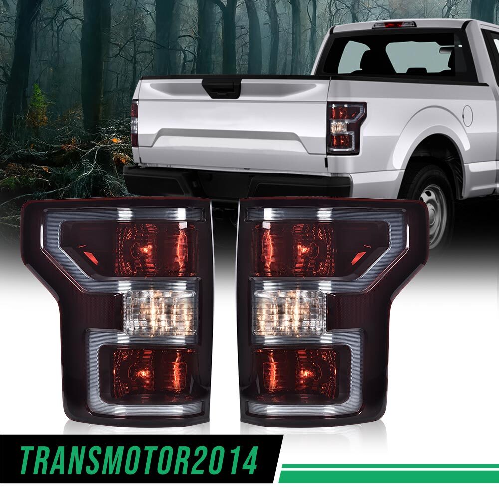 Fit For 2018-2020 Ford F-150 Pickup Rear Tail Lights Brake Lamps Assembly Smoked