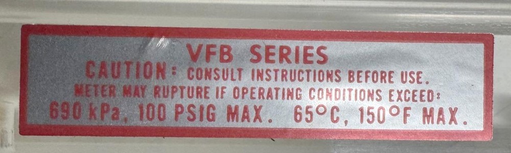 Dwyer VFB-69-SSV Visi-Float Flowmeter 4-40Lpm 4" Scale