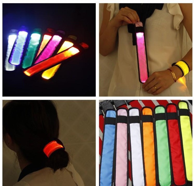 LED SLAP Bracelet Band Night Light Safety for Ankle Arm Running Walking Bike Jog