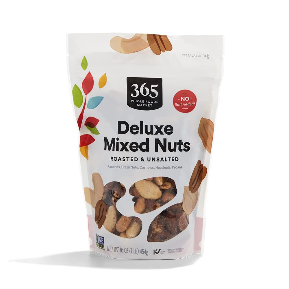 , Unsalted Deluxe Mixed Nuts, 16 Ounce
