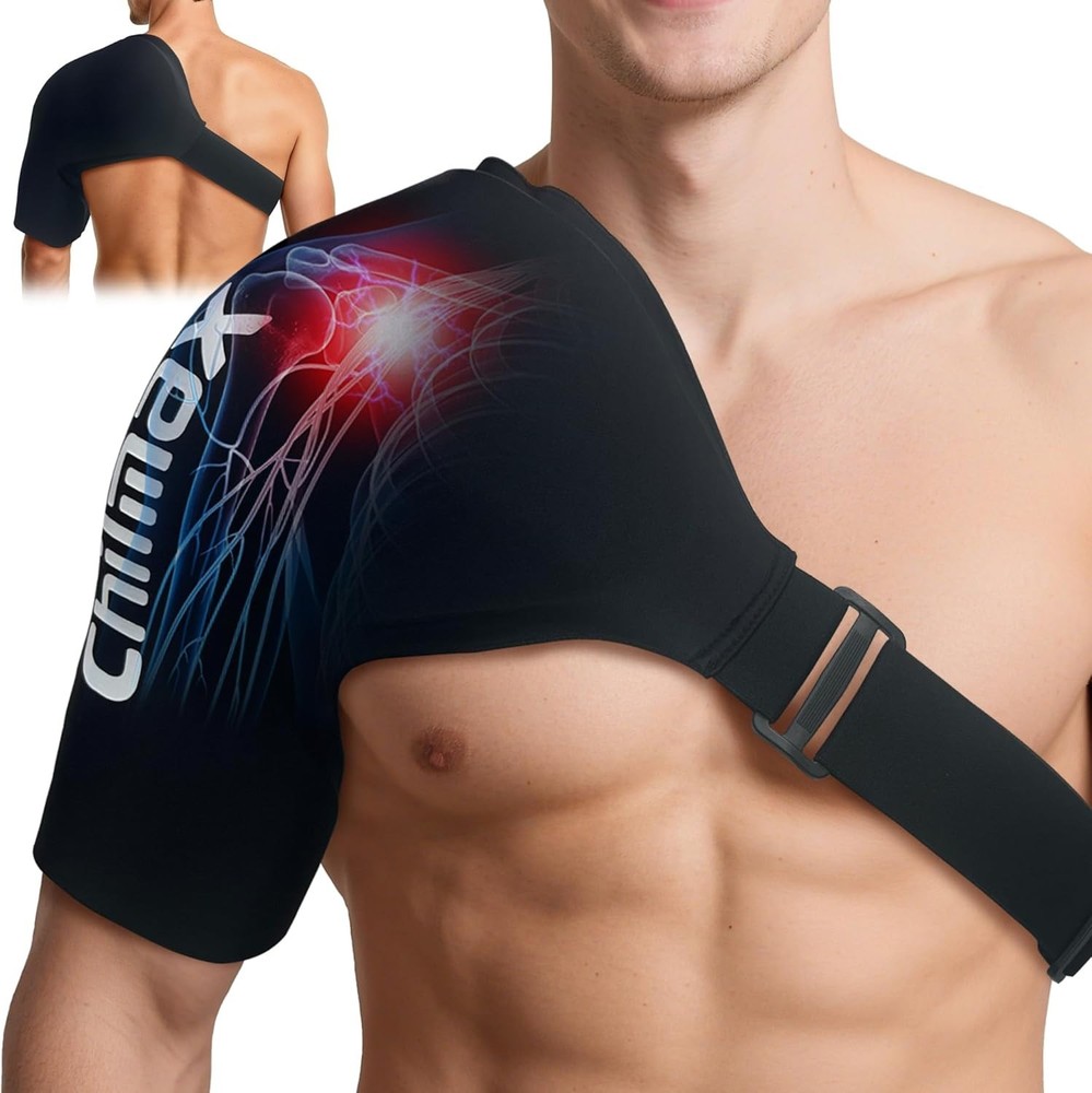 Shoulder Ice Pack Wrap, Reusable Hot and Cold Therapy Compression Wrap for Ro...