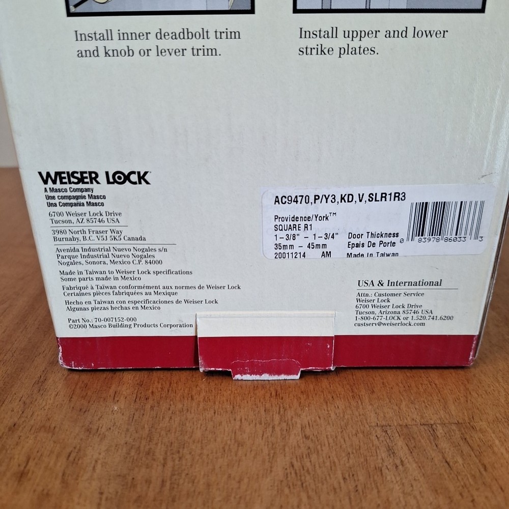 Weiser Lock Elements Series Providence York Entry Handle Set Solid Brass NEW