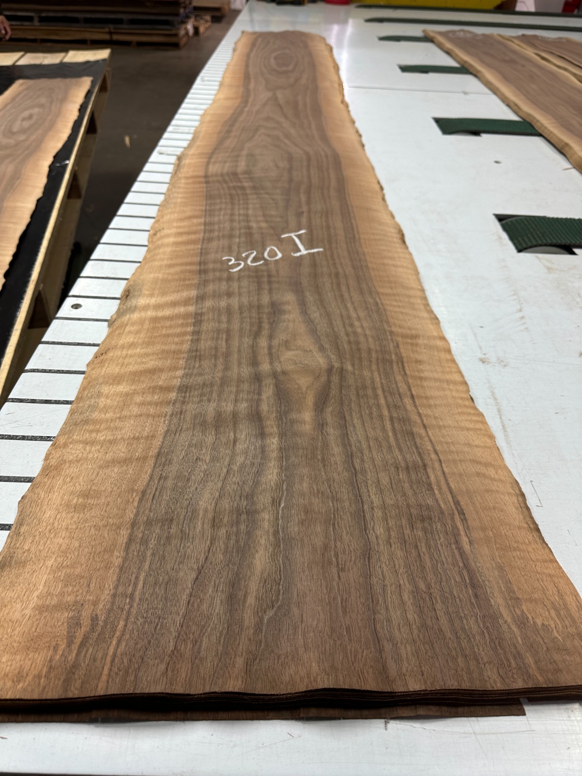 Walnut Raw Wood Veneer 2 sheets 99'' x 12'' 320i