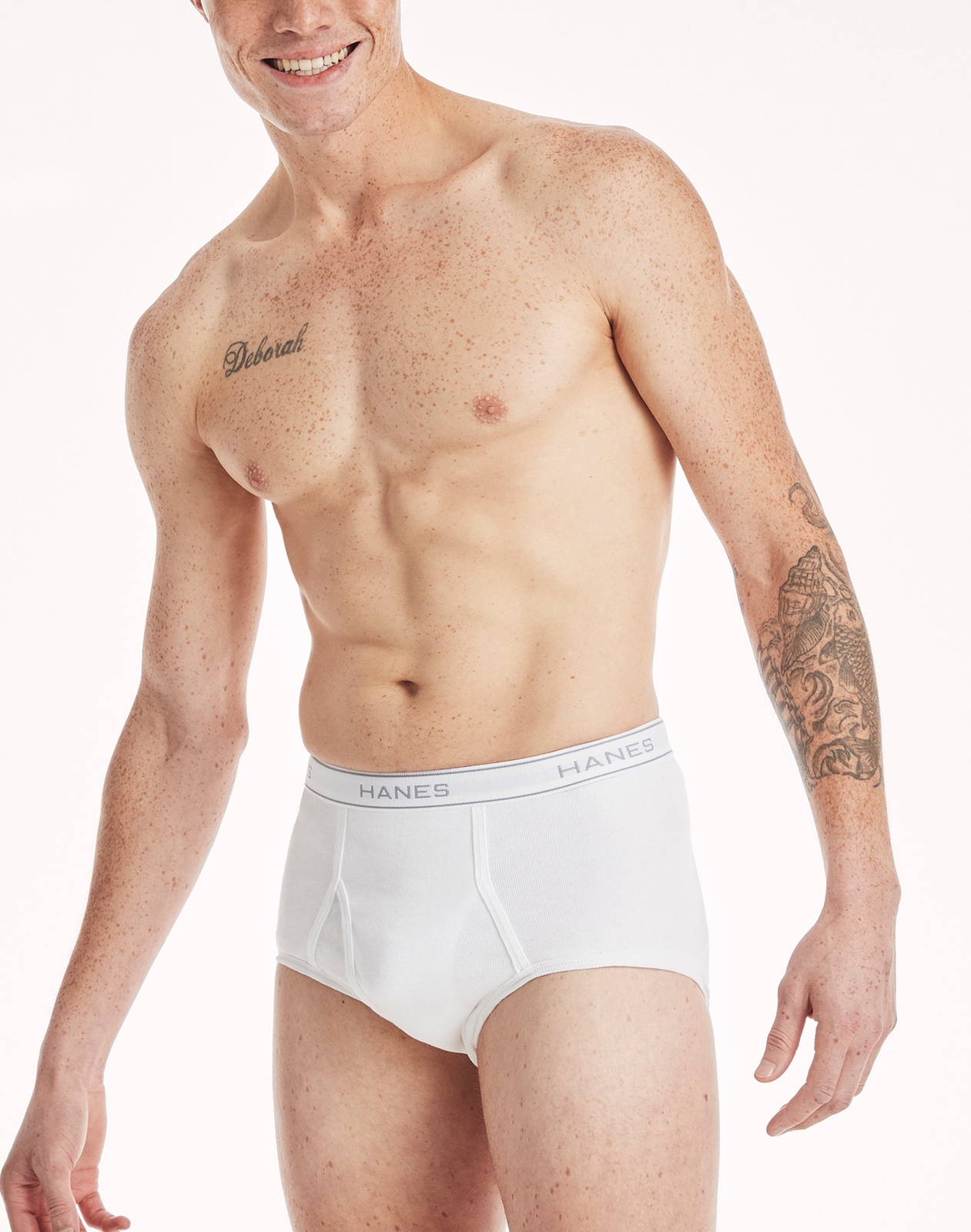 Hanes Briefs 6-Pack Men's Tagless Underwear White ComfortSoft Waistband Wicking