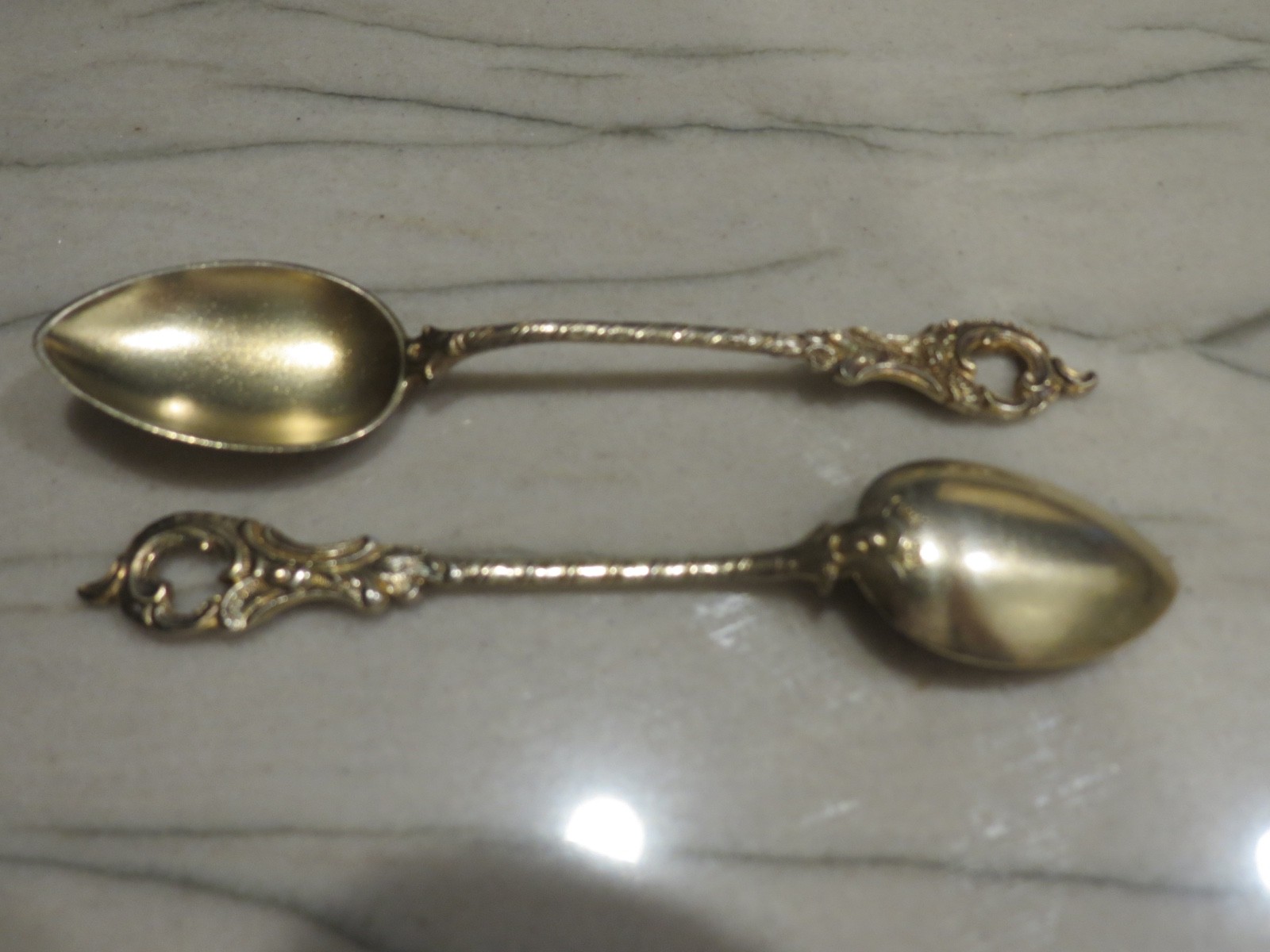 German Gilt 800 Silver 12 Demitasse Spoons Set no monograms