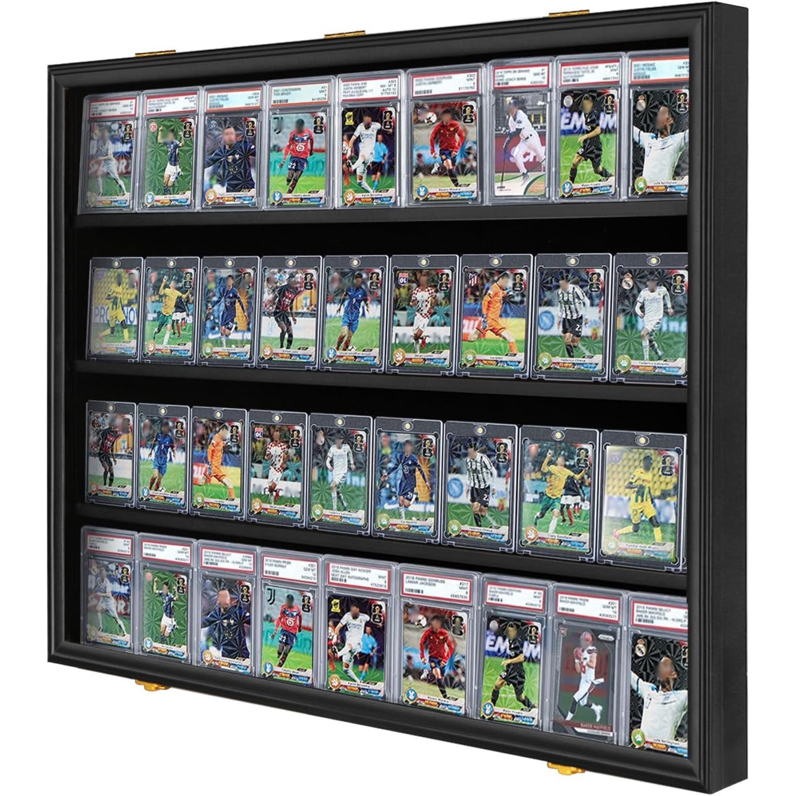 Graded Card Display Case 36 Slots Sports Card Wall Cabinet w/98% UV Acrylic Door