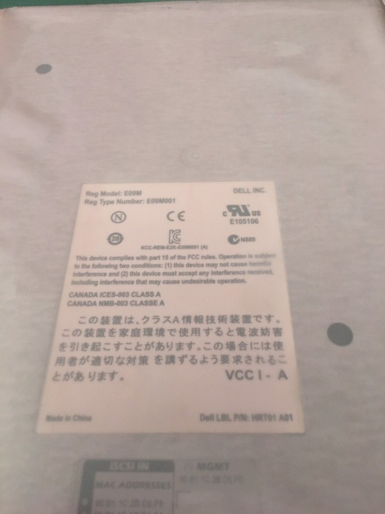 Equallogic type 11 Controller E09M PS6100