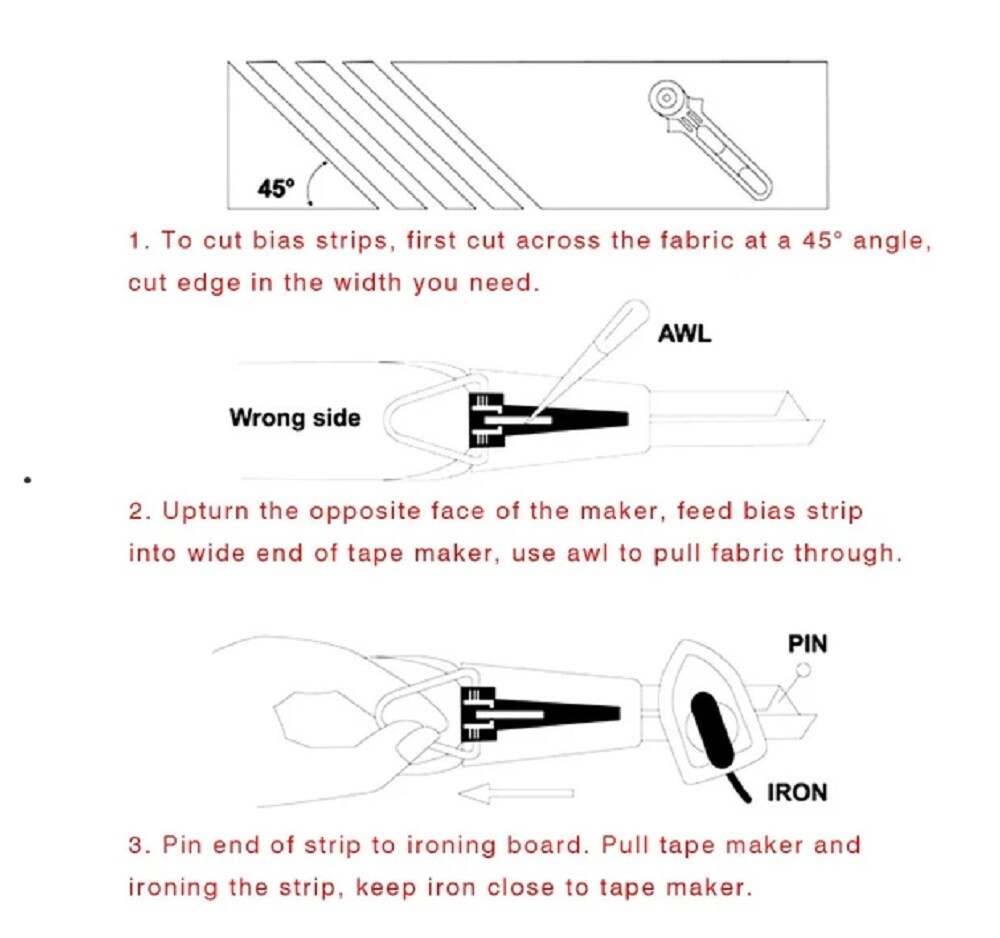 60 Pcs Fabric Bias Binding Tape Maker Kit - Binder Foot, Sewing & Quilting Tools