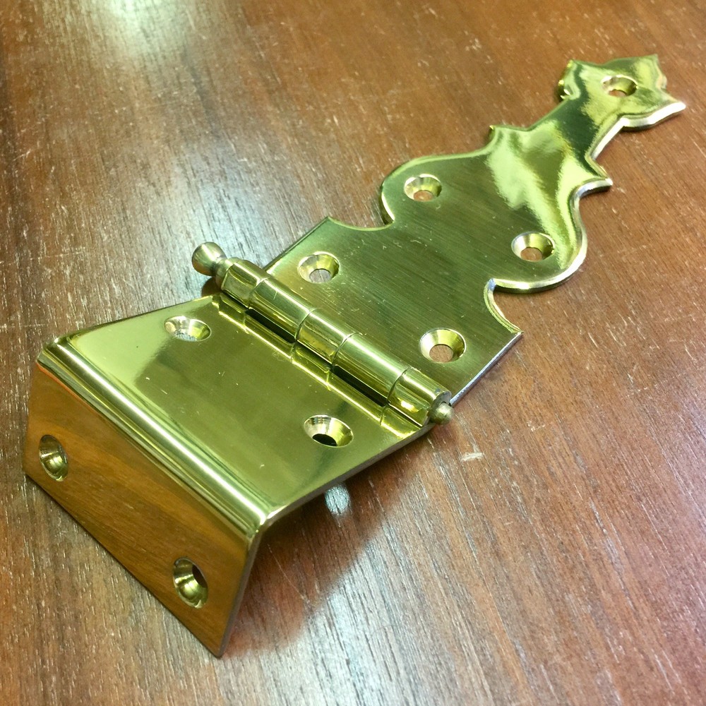 1 Solid Brass Large Grand Piano Top Lid Hinge, Bent Butt Style, Baldwin SD