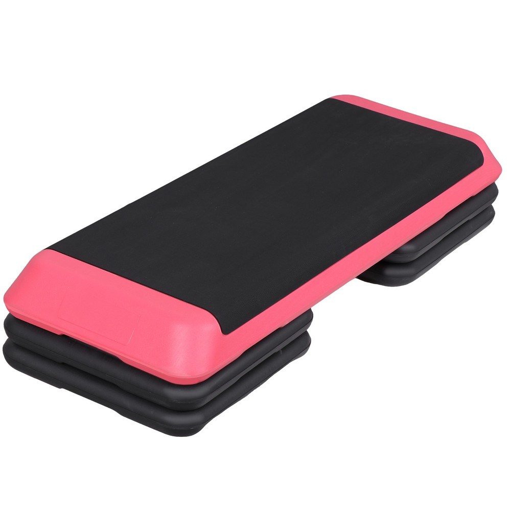 43" Adjustable Aerobic Step Platform Exercise Workout Stepper W/Riser Pink