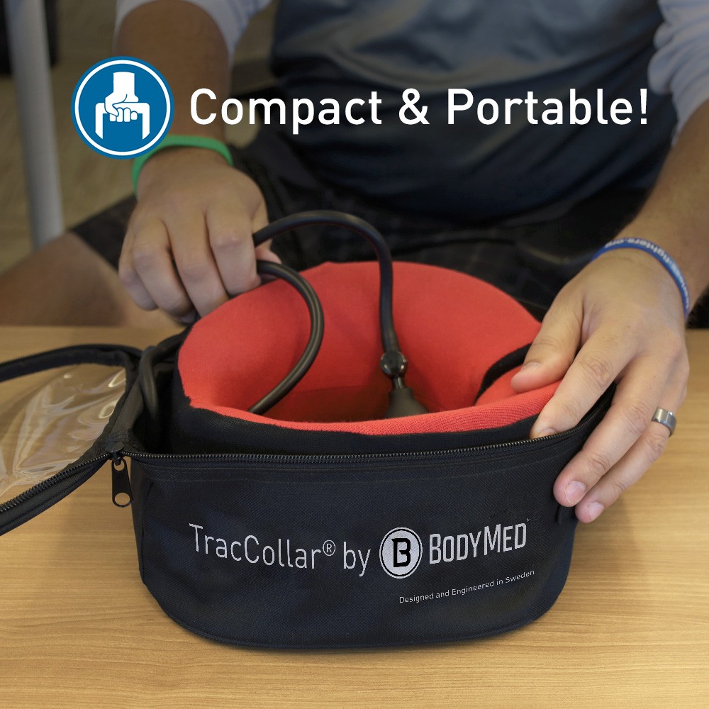 Body Sport TracCollar Cervical Neck Traction Device, Medium/Large, Fits 16” to