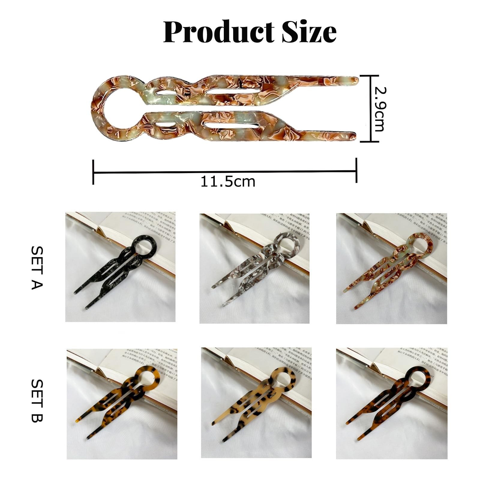 3PCS Lialys Hair Pin, Prestige Hair Pin, Elegant Hair Clips for Women, French...