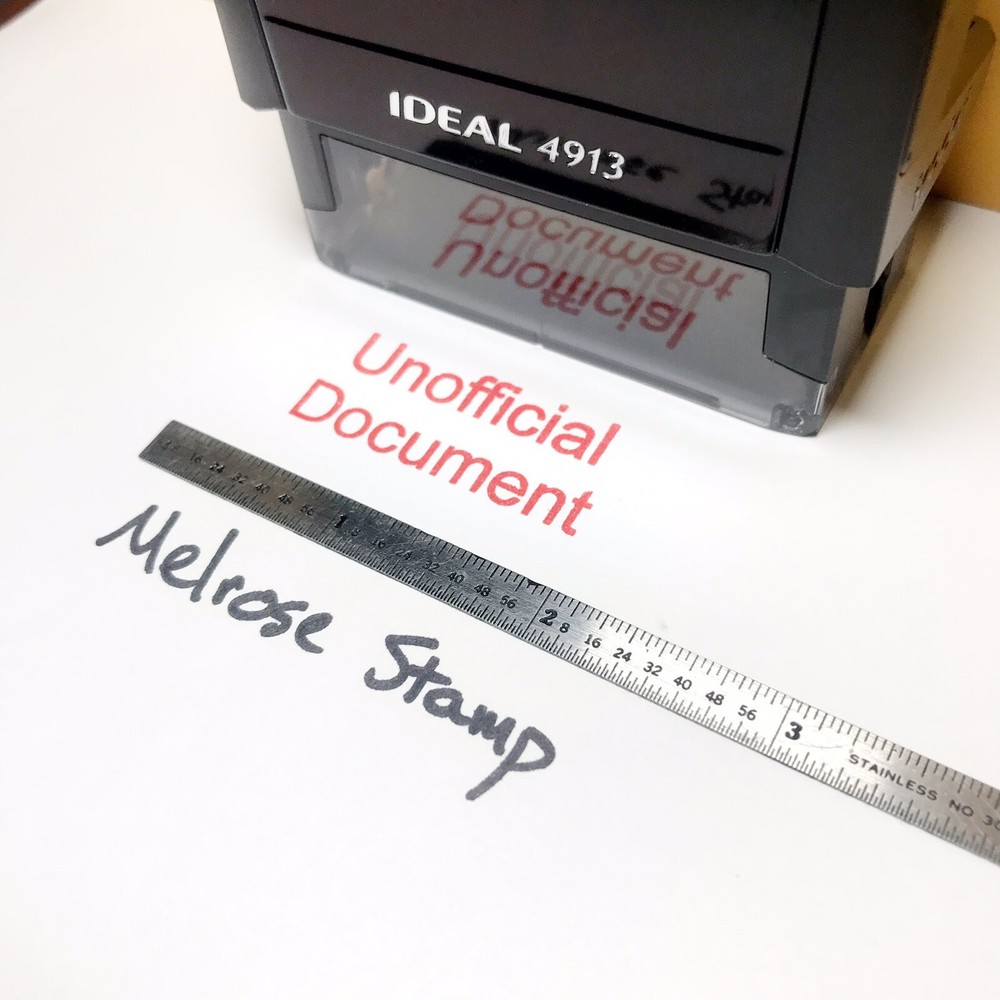 Unofficial Document Rubber Stamp Red Ink Self Inking Ideal 4913