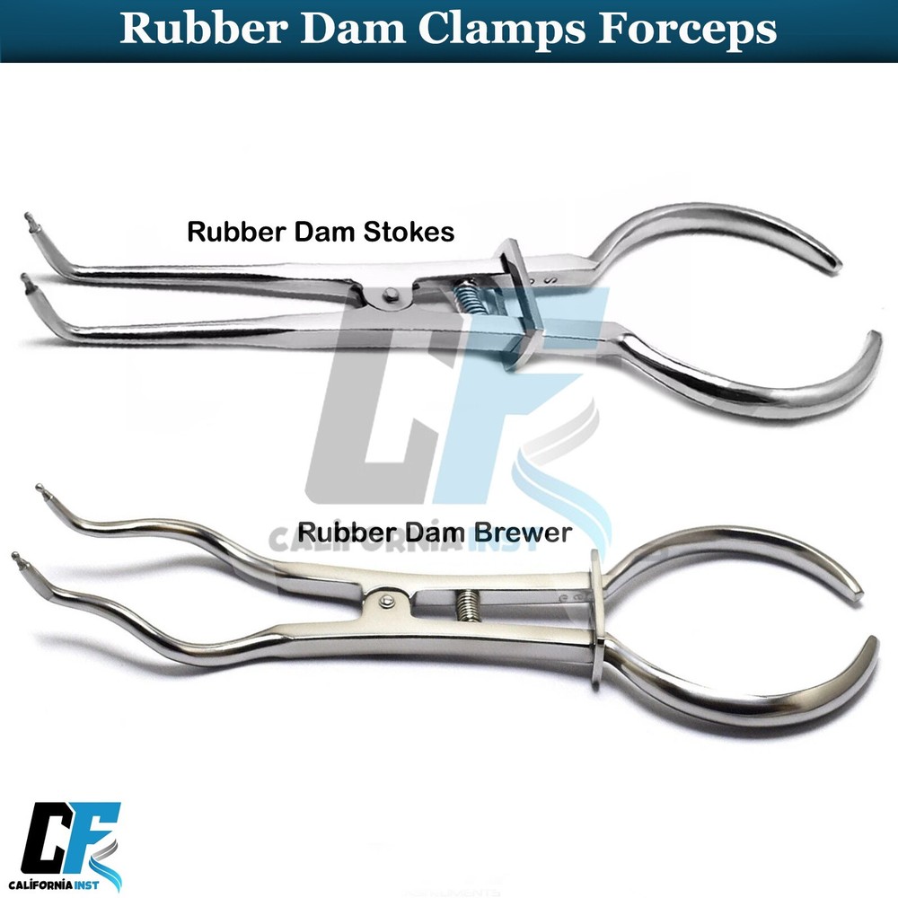 Brewer Rubber Dam Forceps Stokes Clamps Endodontic Restorative Lab Instruments
