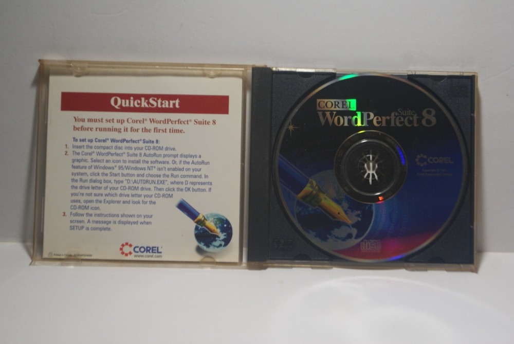 Corel Wordperfect 8 1997 Office Collectible Software