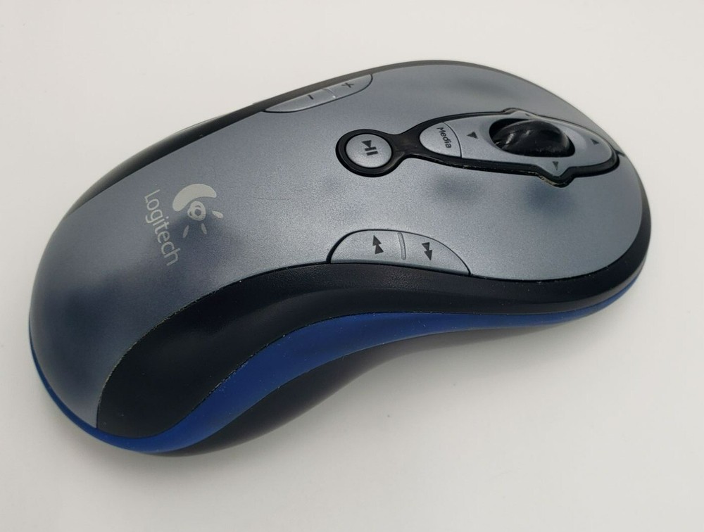 Logitech MediaPlay Cordless Mouse Blue 11 Buttons PC TESTED WORKS