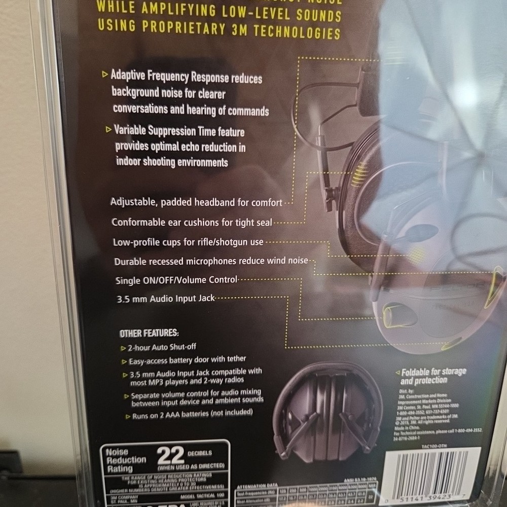Peltor Sport Tactical 100 Hearing Protection - TAC100-OTH