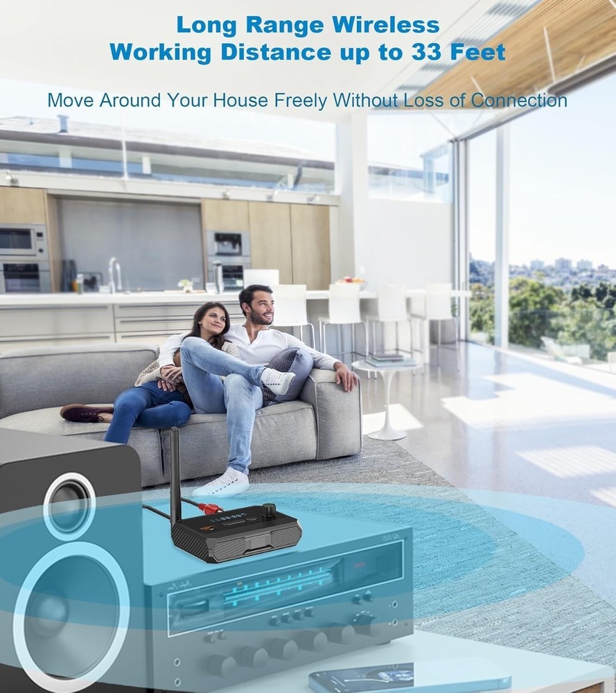 Bluetooth 5.3 Audio Receiver for Home Stereo RCA Adapter Support Optical AUX USB