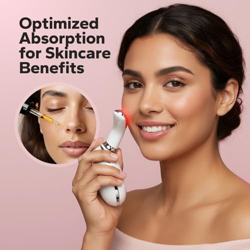 Face and Neck Massager Tool with Red Light Therapy, LED Light Therapy Device