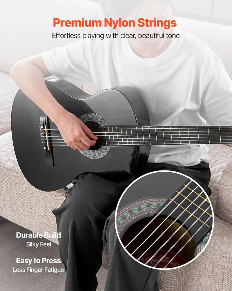 Acoustic Guitar, Classical Guitar Starter Kit for Beginners, with Nylon Strings,