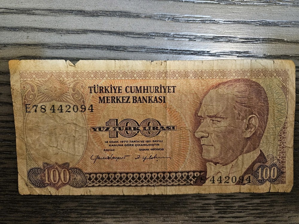 100 Turkish Lira 1970