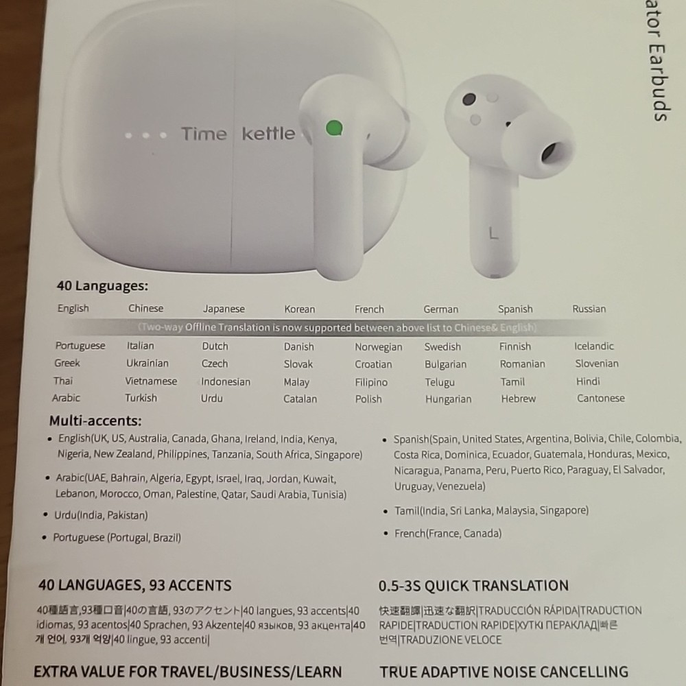 Timekettle M3 Translator Earbuds 40 Languages OpenBox