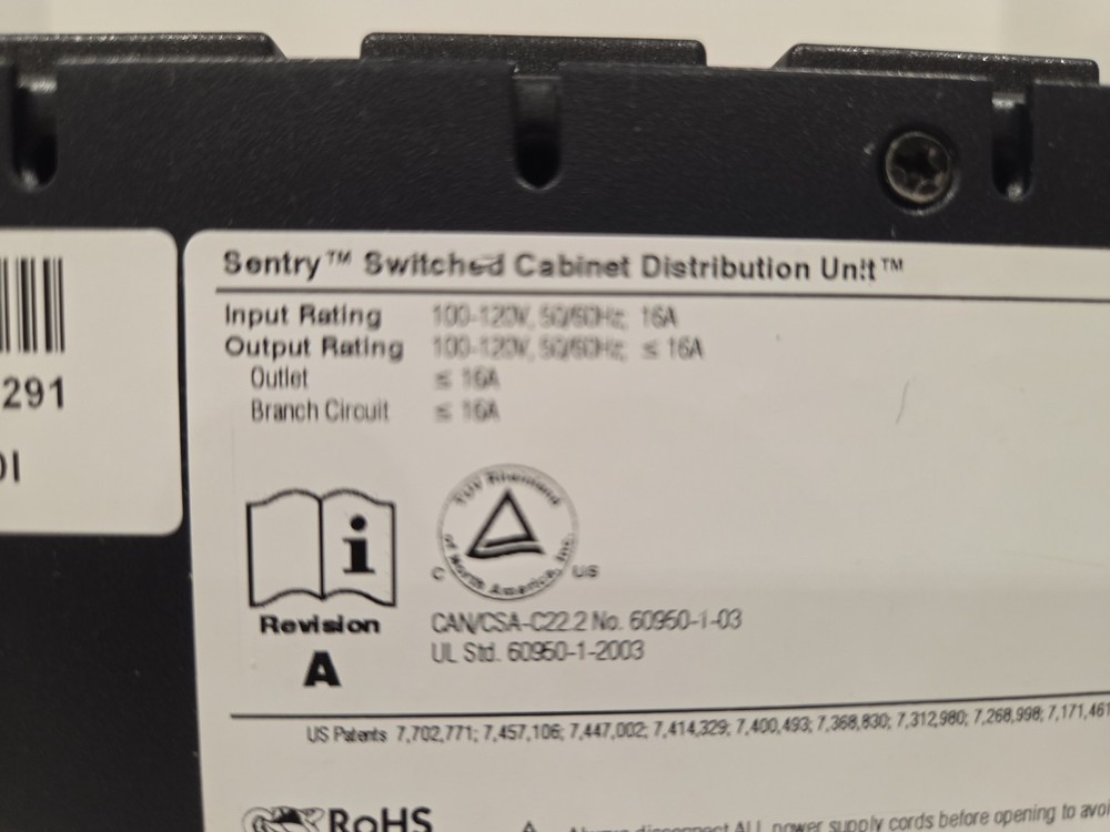 Server Technology Switched Cabinet Power Distribution Unit - Sentry CW-8H1-C20M