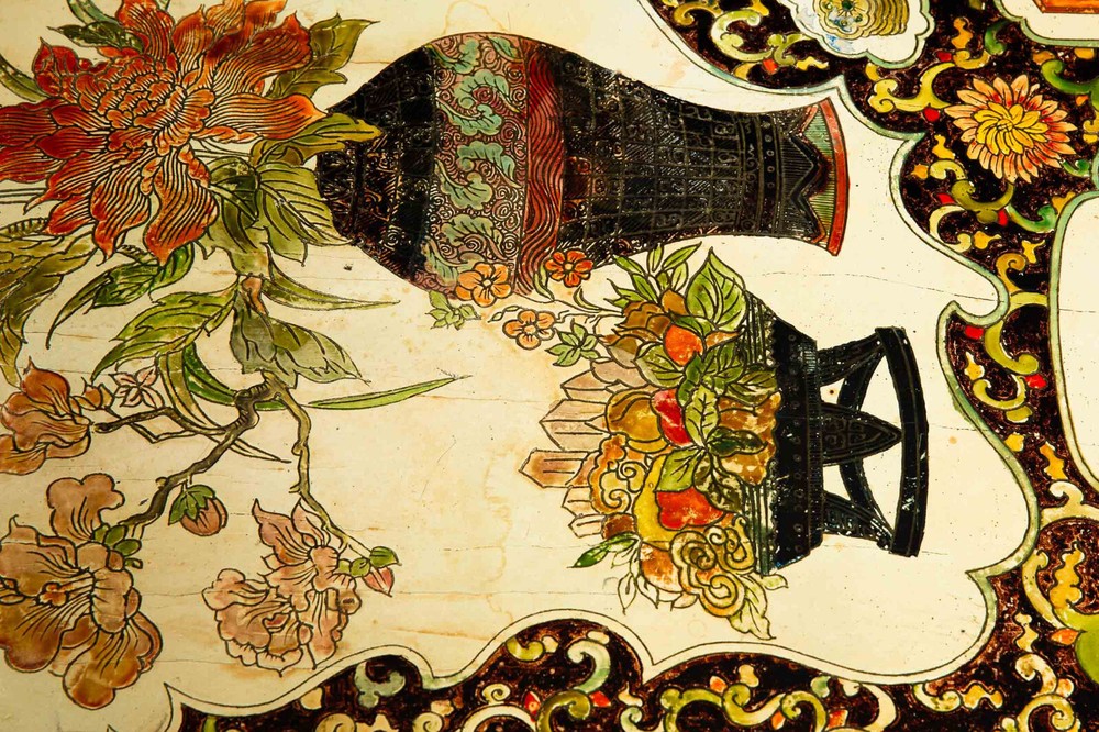 Hollywood Regency Painted Polychromed Low Coffee Table ca. 1940