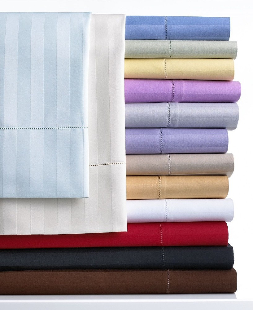 US Size Egyptian Cotton Bedding 4 PC OR 6 PC Sheet Set Stripe 800 Thread Count