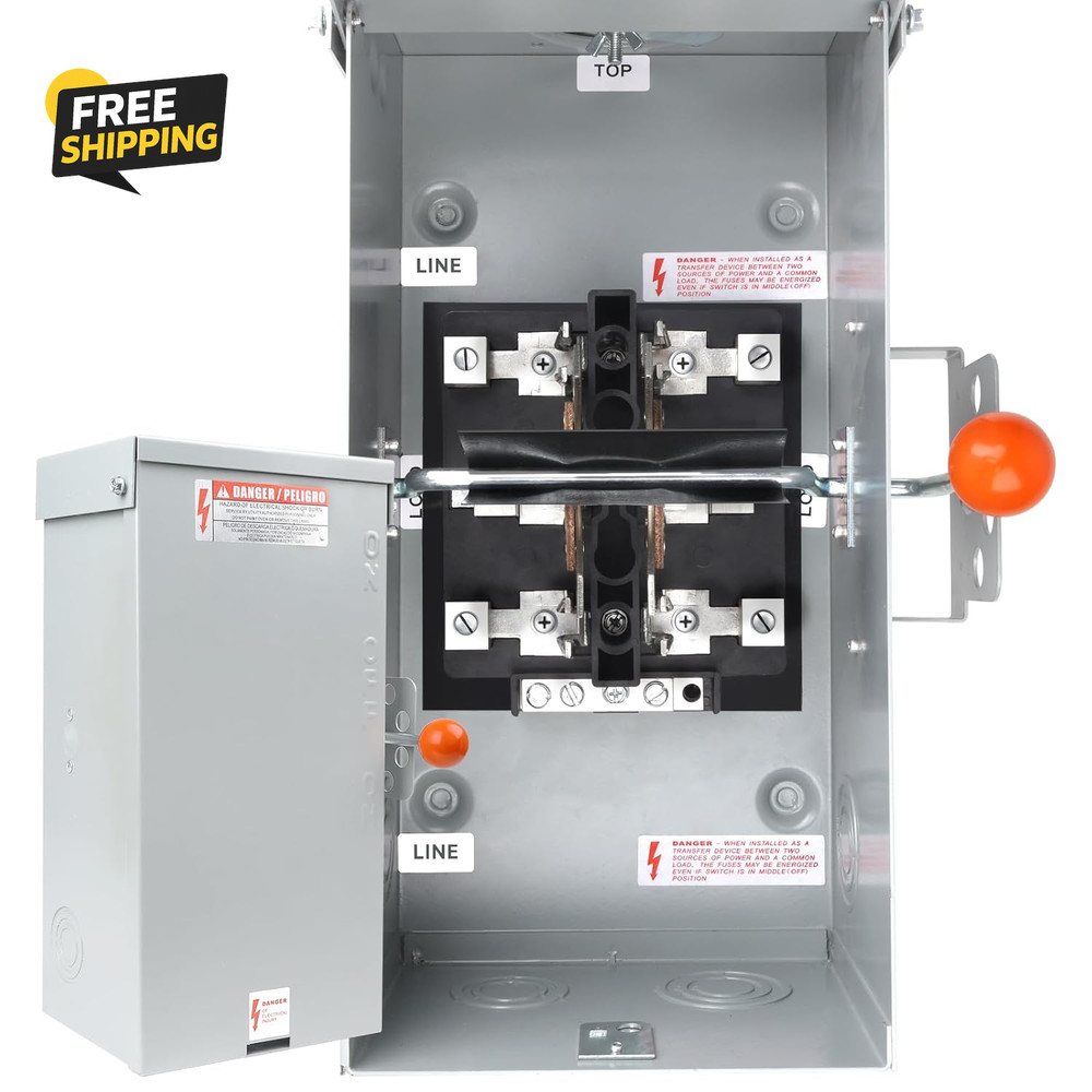 100A Generator Transfer Switch, 24000W Heavy Duty Double Throw Safety Switch