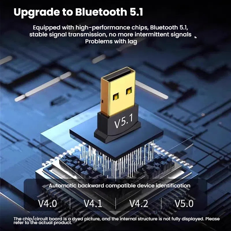 USB 2.0 Bluetooth 5.1 Adapter for PC Laptop Wireless Dongle Transmitter Receiver
