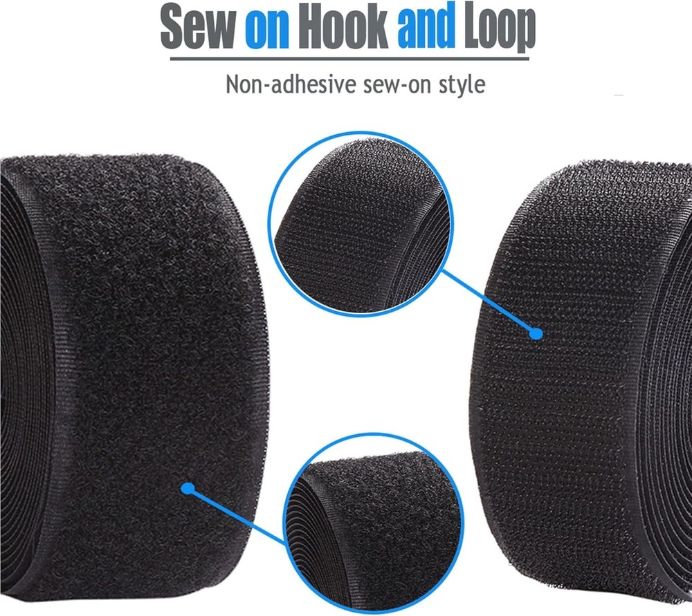 Durable 4-Inch Sew-On Nylon Hook and Loop Tape - Perfect for DIY Projects