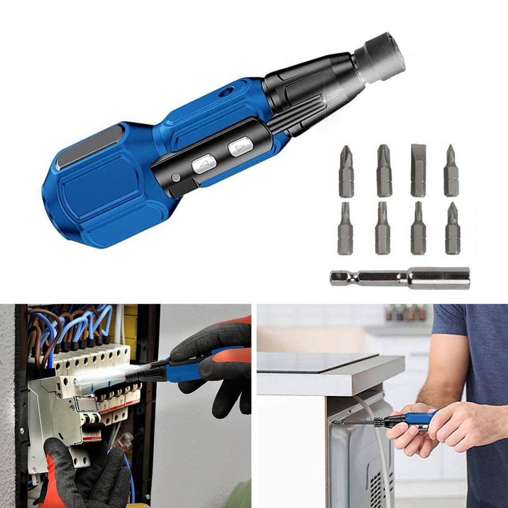 Rechargeable Cordless Electric Screwdriver Set LEDLight Mini Power Tool + BitsUK
